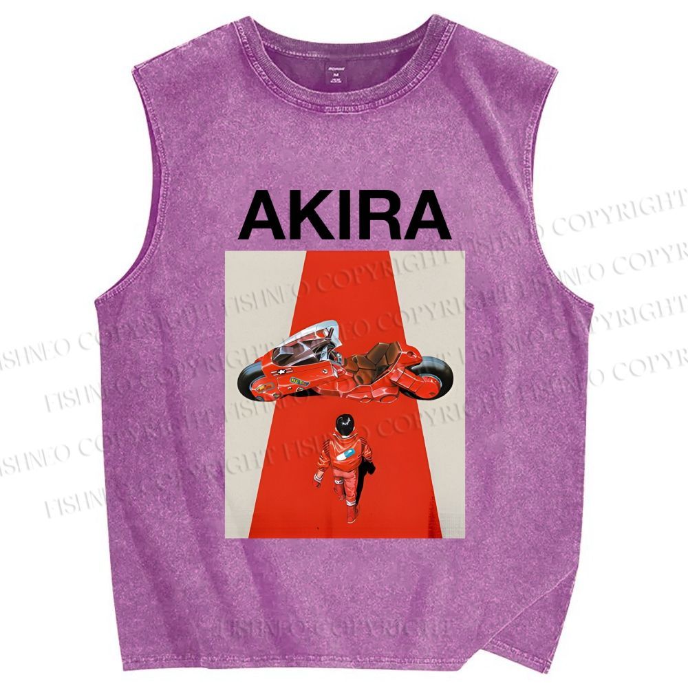 Unisex Akira Shotaro Kaneda Printed Washed Tank Top