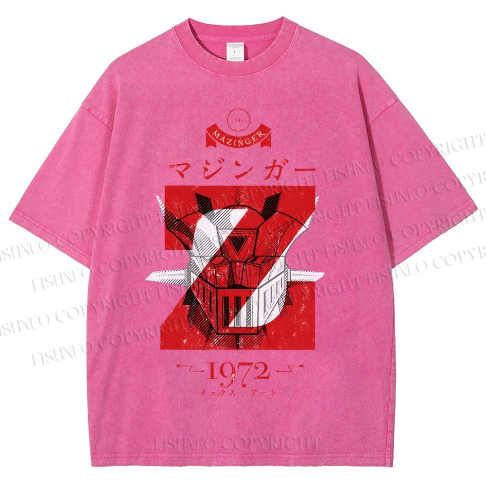 Unisex Mazinger Z Printed Washed Tee