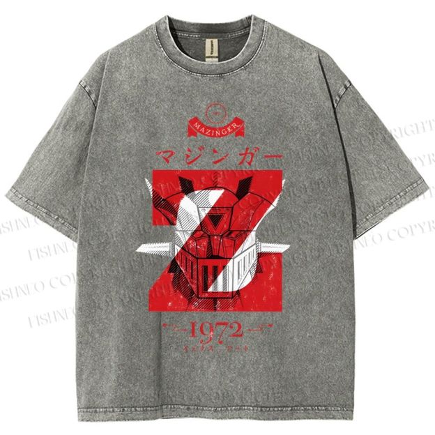 Unisex Mazinger Z Printed Washed Tee