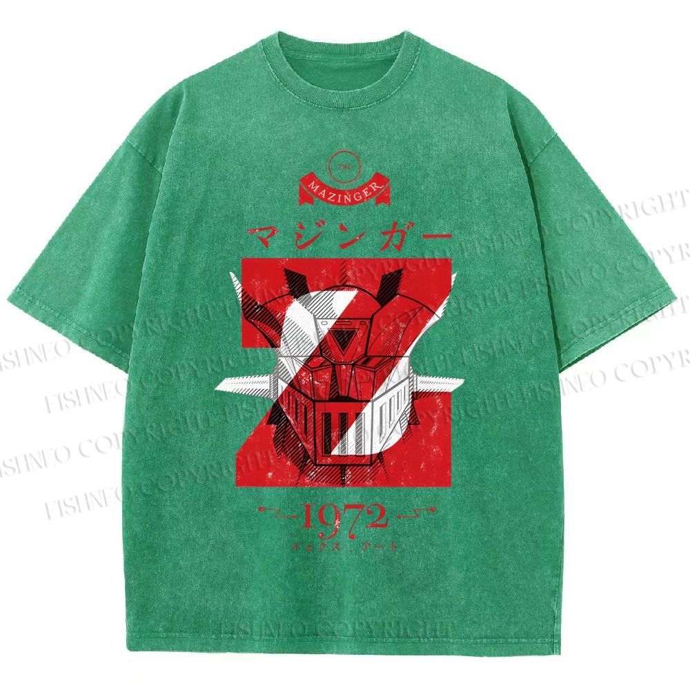 Unisex Mazinger Z Printed Washed Tee