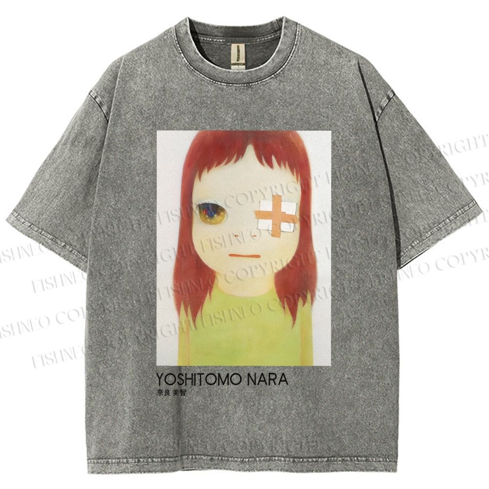 Unisex Yoshitomo Nara Girl Printed Washed Tee