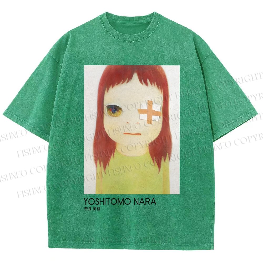 Unisex Yoshitomo Nara Girl Printed Washed Tee