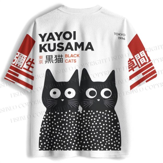 Yayoi Kusama Polka Dot Cat Printed Jersey Shirts