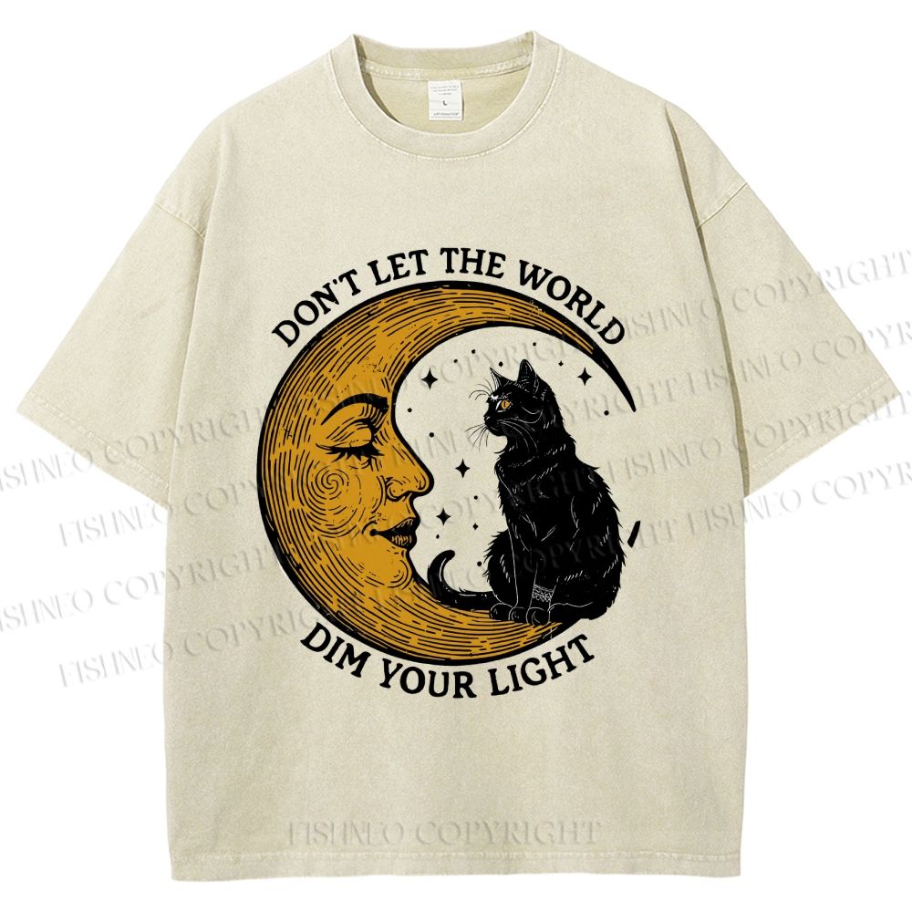 Unisex Don't Let The World Dim Your Light Printed Washed Tee