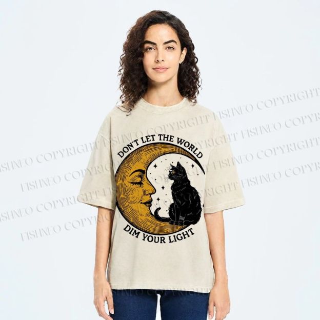 Unisex Don't Let The World Dim Your Light Printed Washed Tee