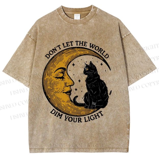 Unisex Don't Let The World Dim Your Light Printed Washed Tee