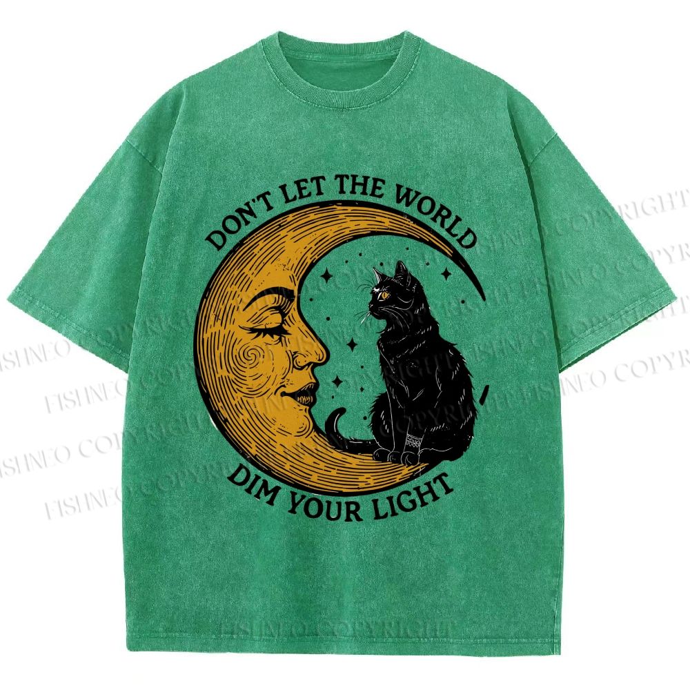 Unisex Don't Let The World Dim Your Light Printed Washed Tee