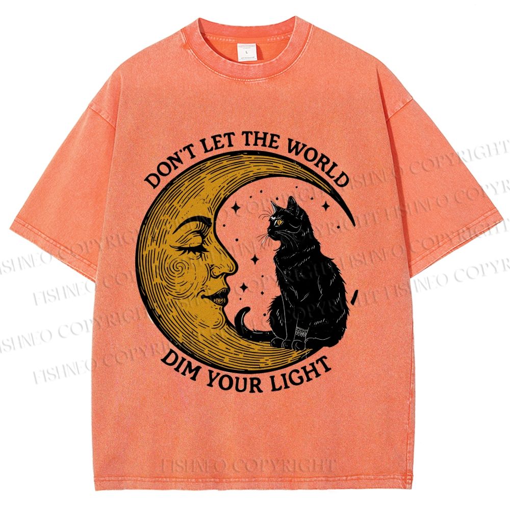Unisex Don't Let The World Dim Your Light Printed Washed Tee