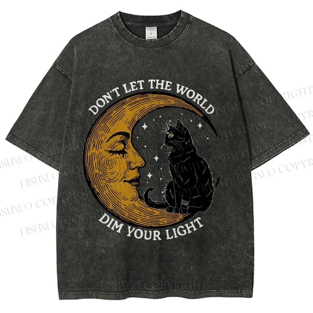 Unisex Don't Let The World Dim Your Light Printed Washed Tee