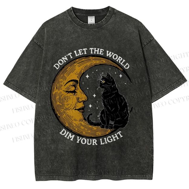 Unisex Don't Let The World Dim Your Light Printed Washed Tee