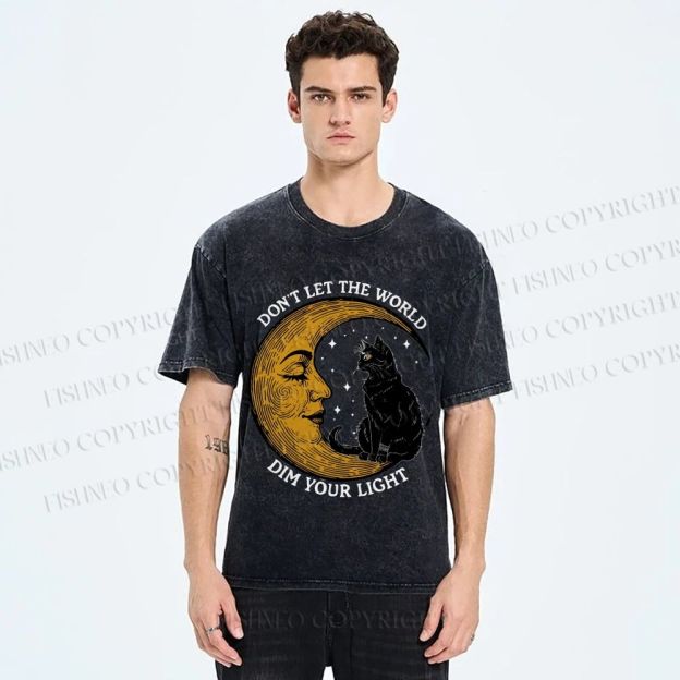 Unisex Don't Let The World Dim Your Light Printed Washed Tee