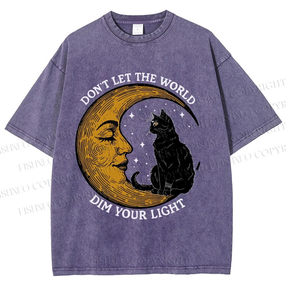 Unisex Don't Let The World Dim Your Light Printed Washed Tee