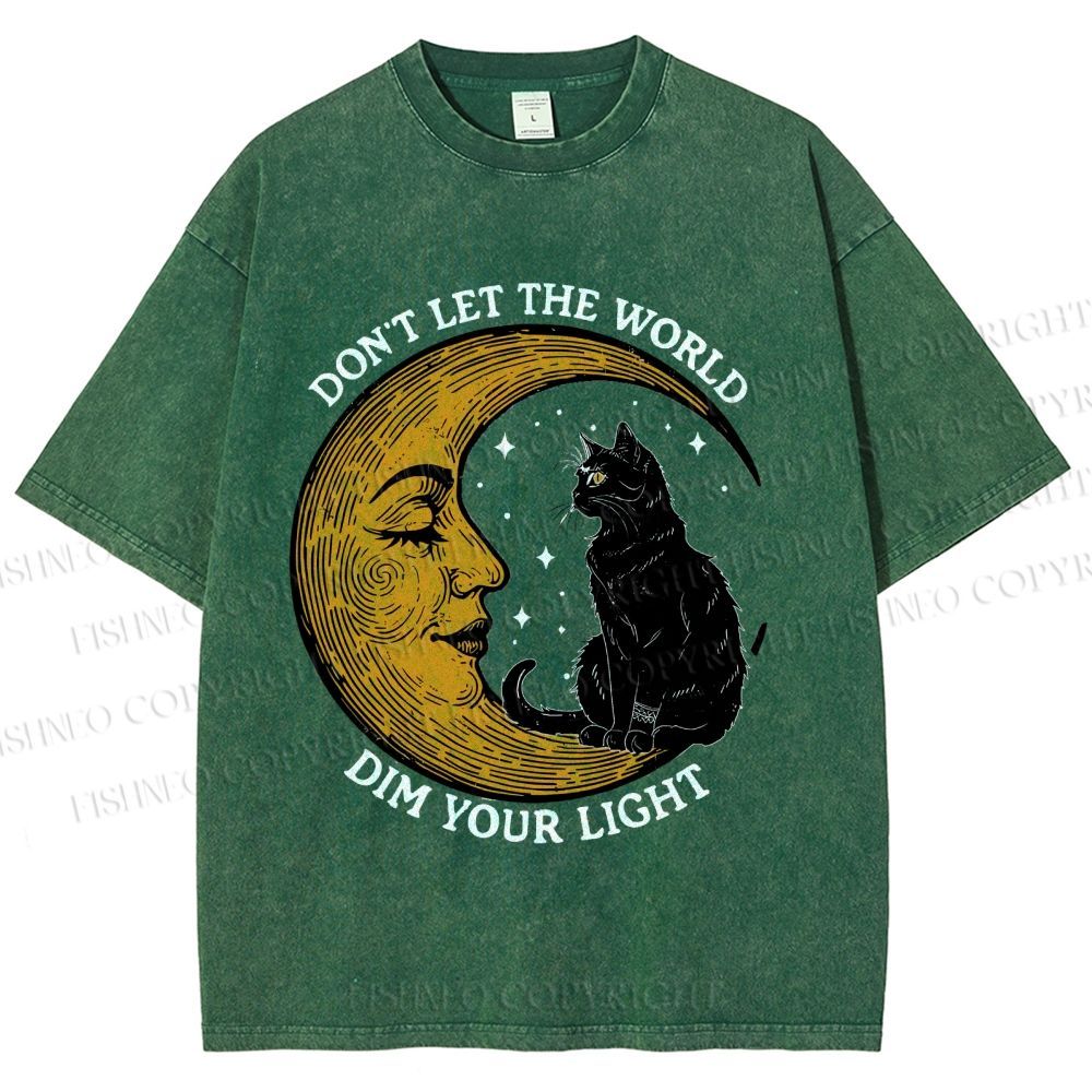 Unisex Don't Let The World Dim Your Light Printed Washed Tee