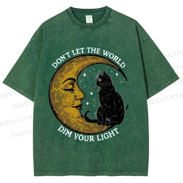 Unisex Don't Let The World Dim Your Light Printed Washed Tee