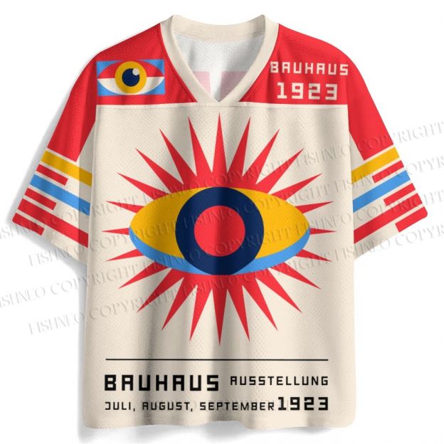 Bauhaus Colored Geometric Eyes Printed Jersey Shirts