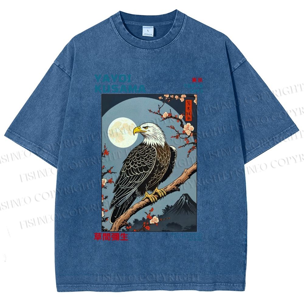 Unisex Yayoi Kusama Tokyo Mountain Eagle Printed Washed Tee