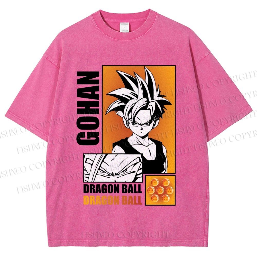 Unisex Dragon Ball Gohan Printed Washed Tee