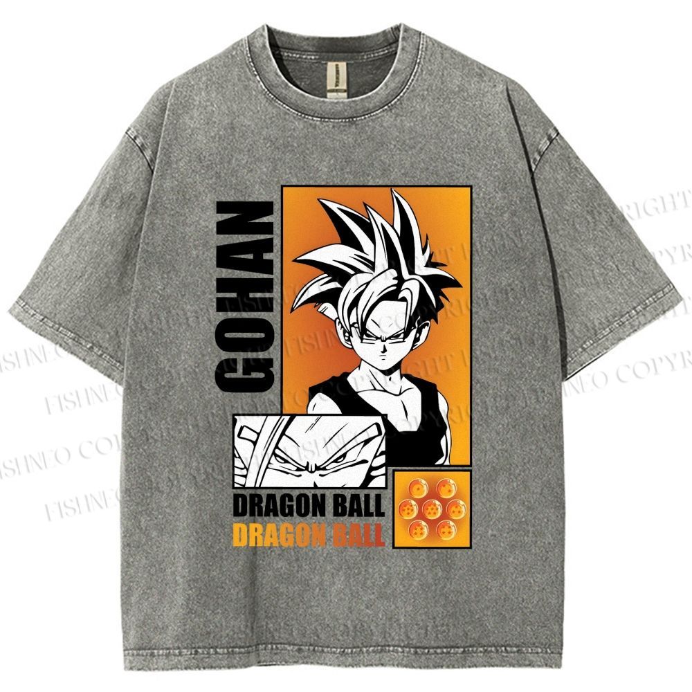 Unisex Dragon Ball Gohan Printed Washed Tee