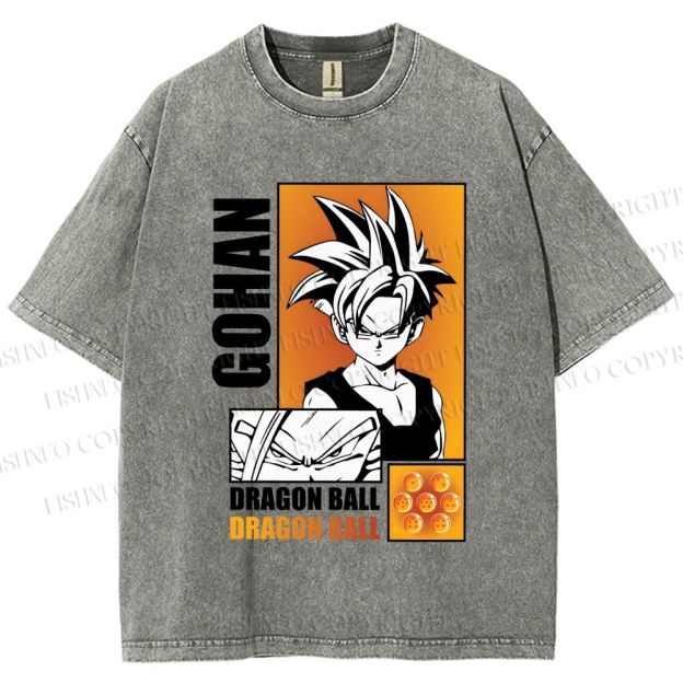 Unisex Dragon Ball Gohan Printed Washed Tee