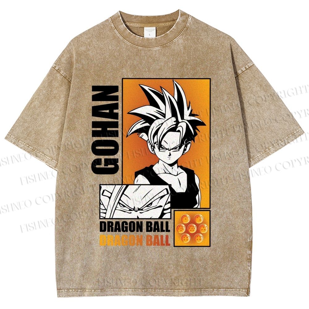 Unisex Dragon Ball Gohan Printed Washed Tee