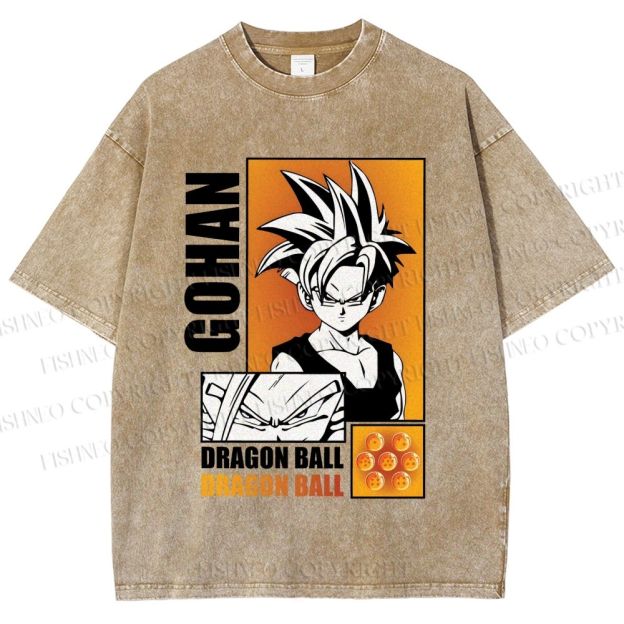 Unisex Dragon Ball Gohan Printed Washed Tee