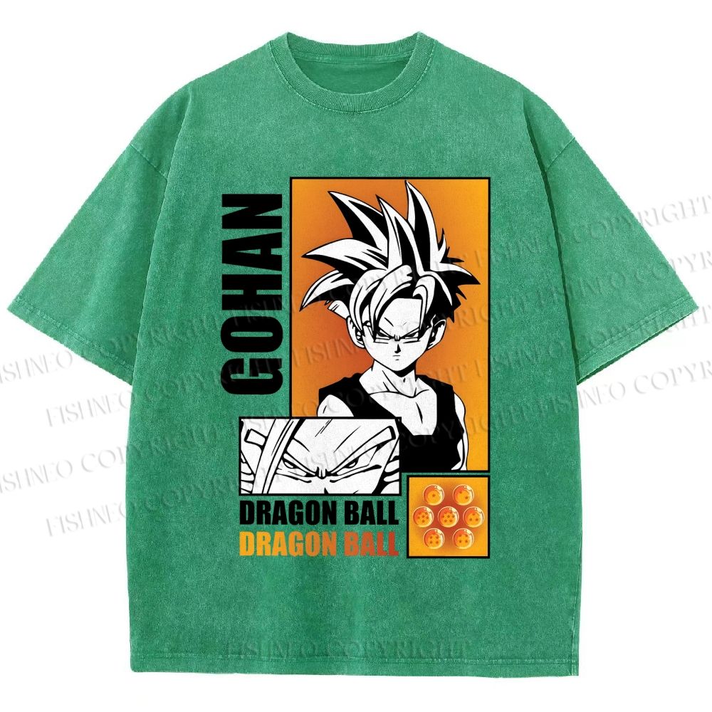 Unisex Dragon Ball Gohan Printed Washed Tee