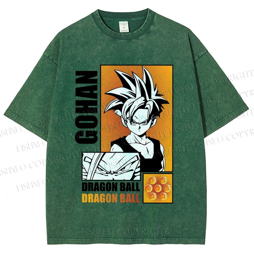 Unisex Dragon Ball Gohan Printed Washed Tee