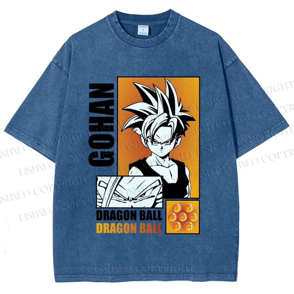 Unisex Dragon Ball Gohan Printed Washed Tee