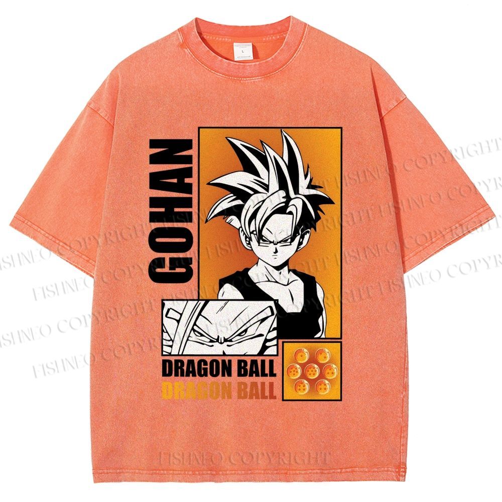 Unisex Dragon Ball Gohan Printed Washed Tee