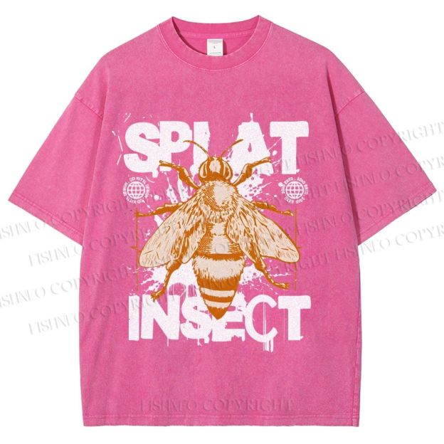 Unisex Splat Insect Bee Graphic Printed Washed Tee