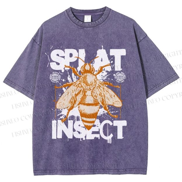 Unisex Splat Insect Bee Graphic Printed Washed Tee