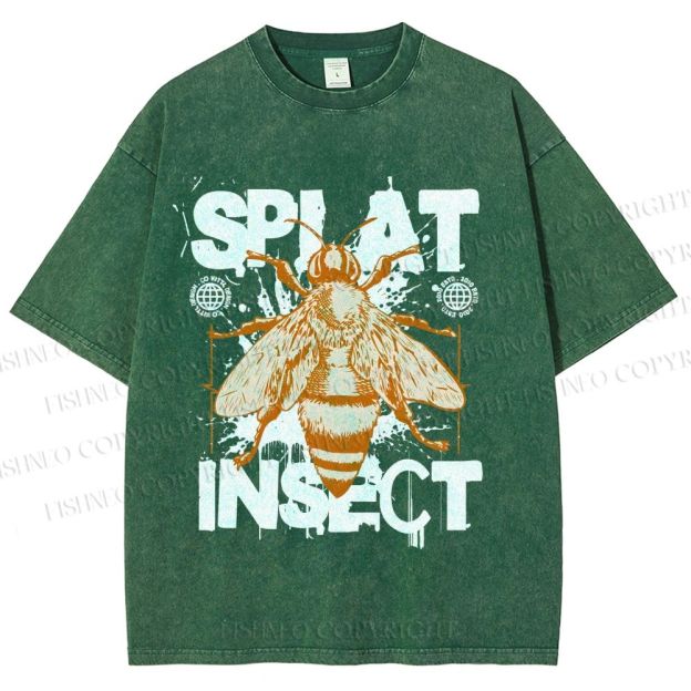 Unisex Splat Insect Bee Graphic Printed Washed Tee