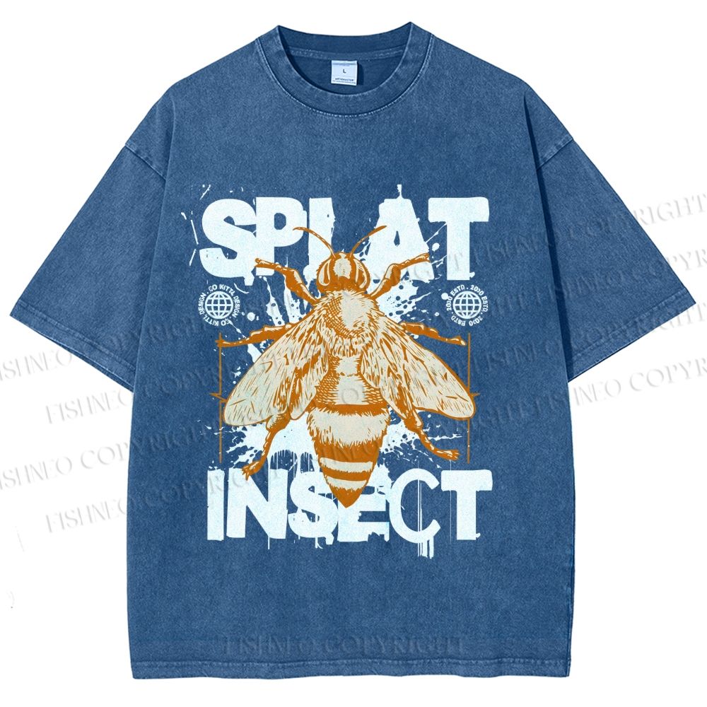 Unisex Splat Insect Bee Graphic Printed Washed Tee