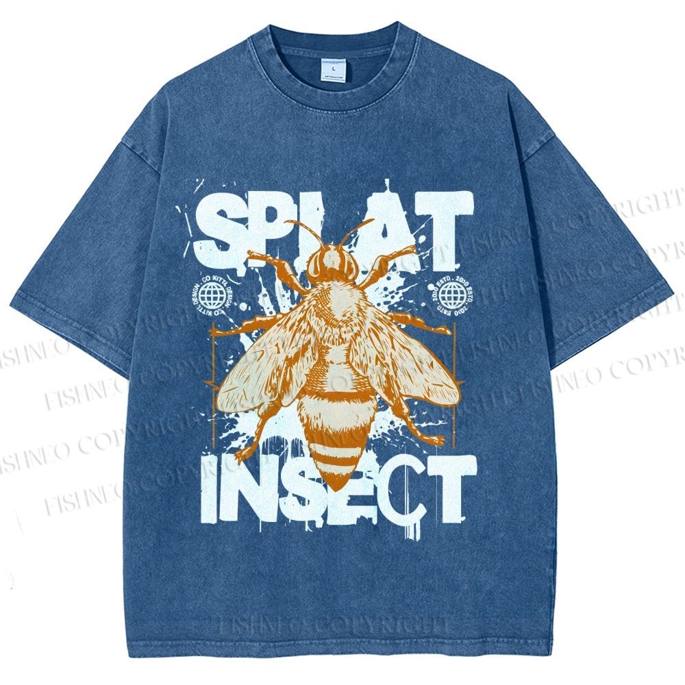 Unisex Splat Insect Bee Graphic Printed Washed Tee