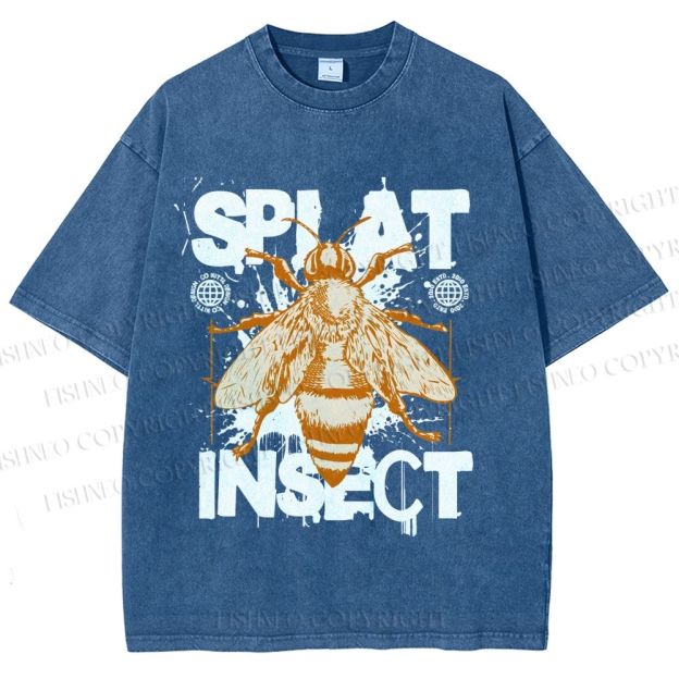 Unisex Splat Insect Bee Graphic Printed Washed Tee