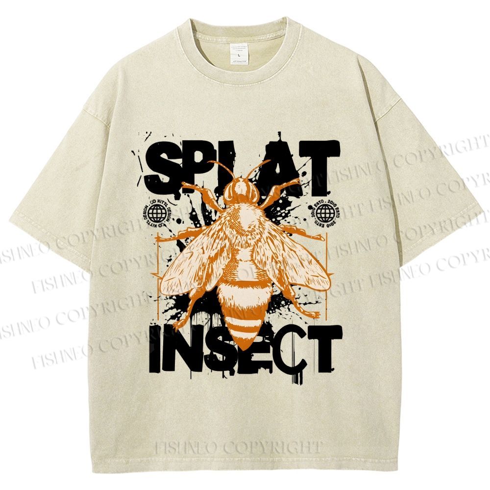 Unisex Splat Insect Bee Graphic Printed Washed Tee