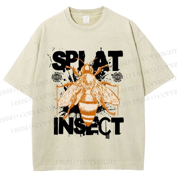 Unisex Splat Insect Bee Graphic Printed Washed Tee