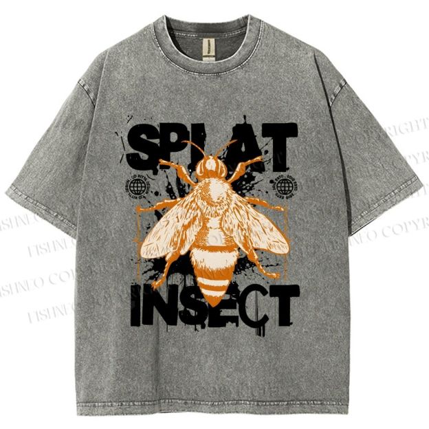Unisex Splat Insect Bee Graphic Printed Washed Tee