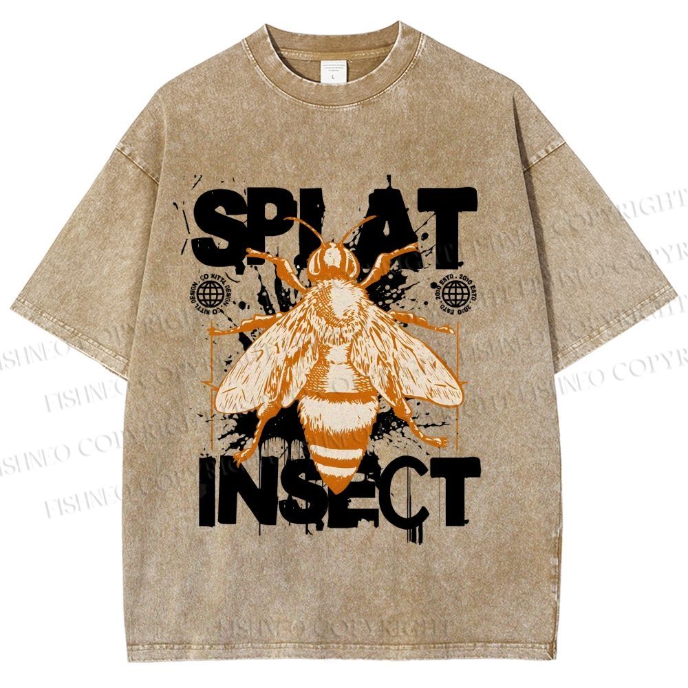 Unisex Splat Insect Bee Graphic Printed Washed Tee