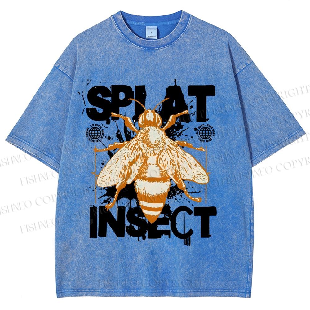 Unisex Splat Insect Bee Graphic Printed Washed Tee