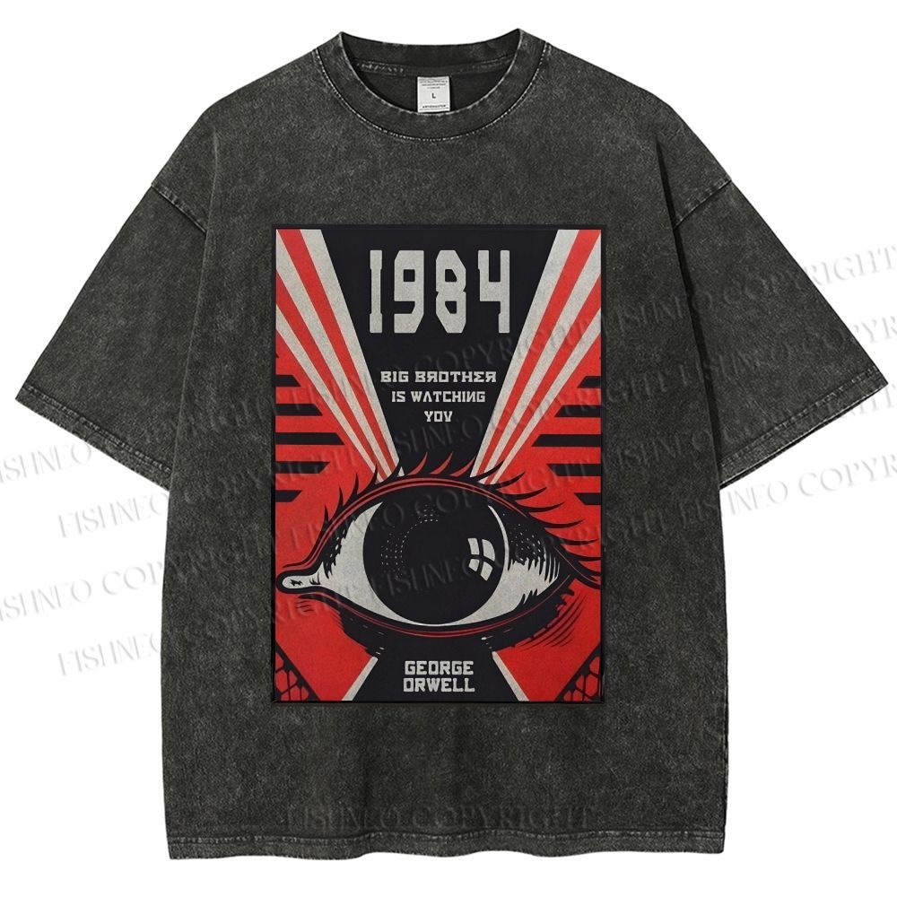 Unisex George Orwell Eyes Printed Washed Tee