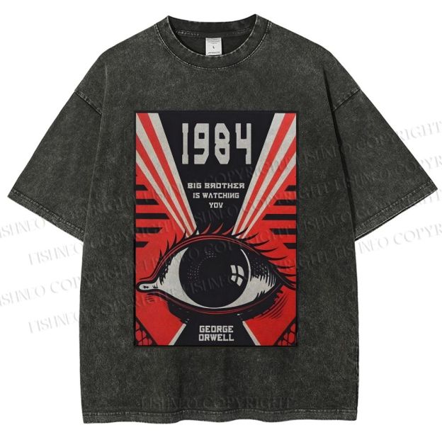 Unisex George Orwell Eyes Printed Washed Tee