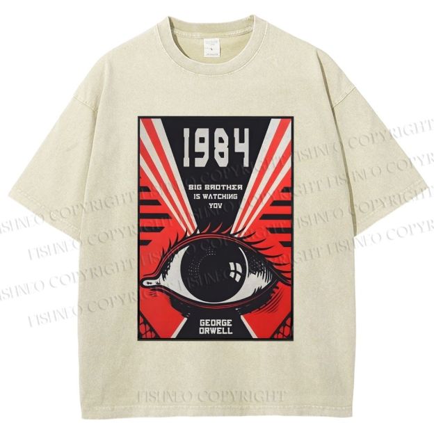Unisex George Orwell Eyes Printed Washed Tee