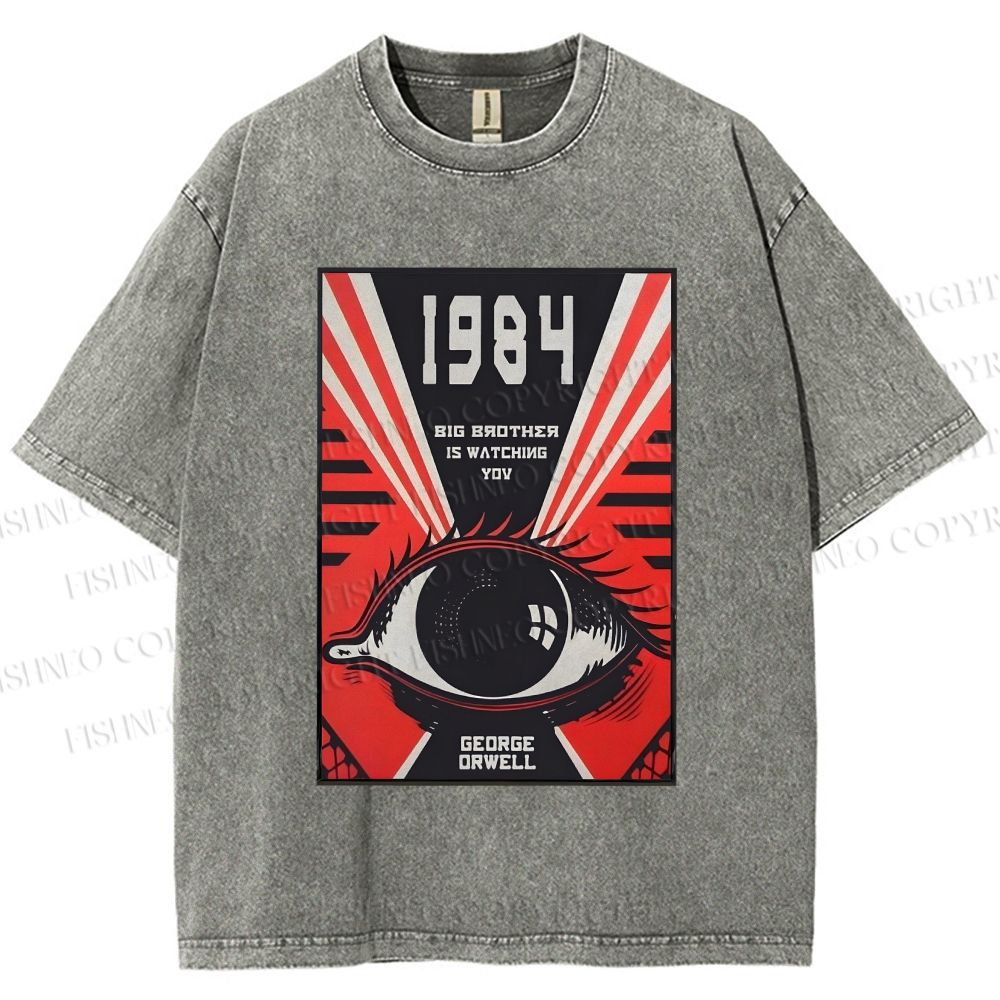 Unisex George Orwell Eyes Printed Washed Tee