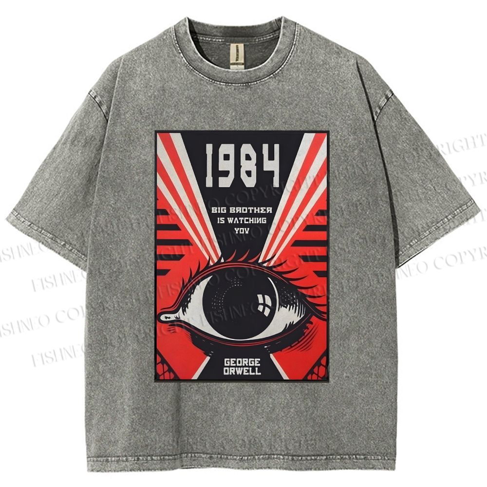 Unisex George Orwell Eyes Printed Washed Tee