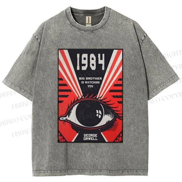 Unisex George Orwell Eyes Printed Washed Tee