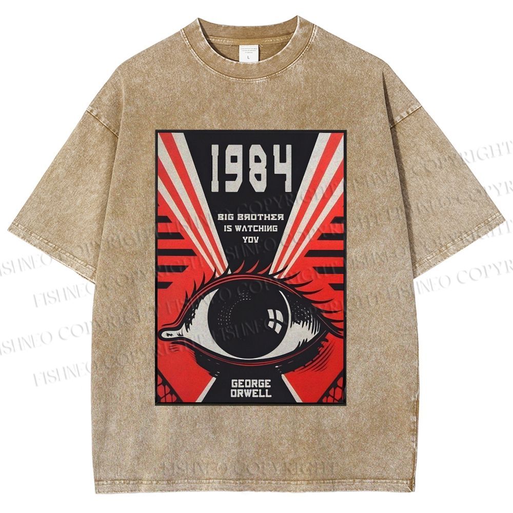 Unisex George Orwell Eyes Printed Washed Tee