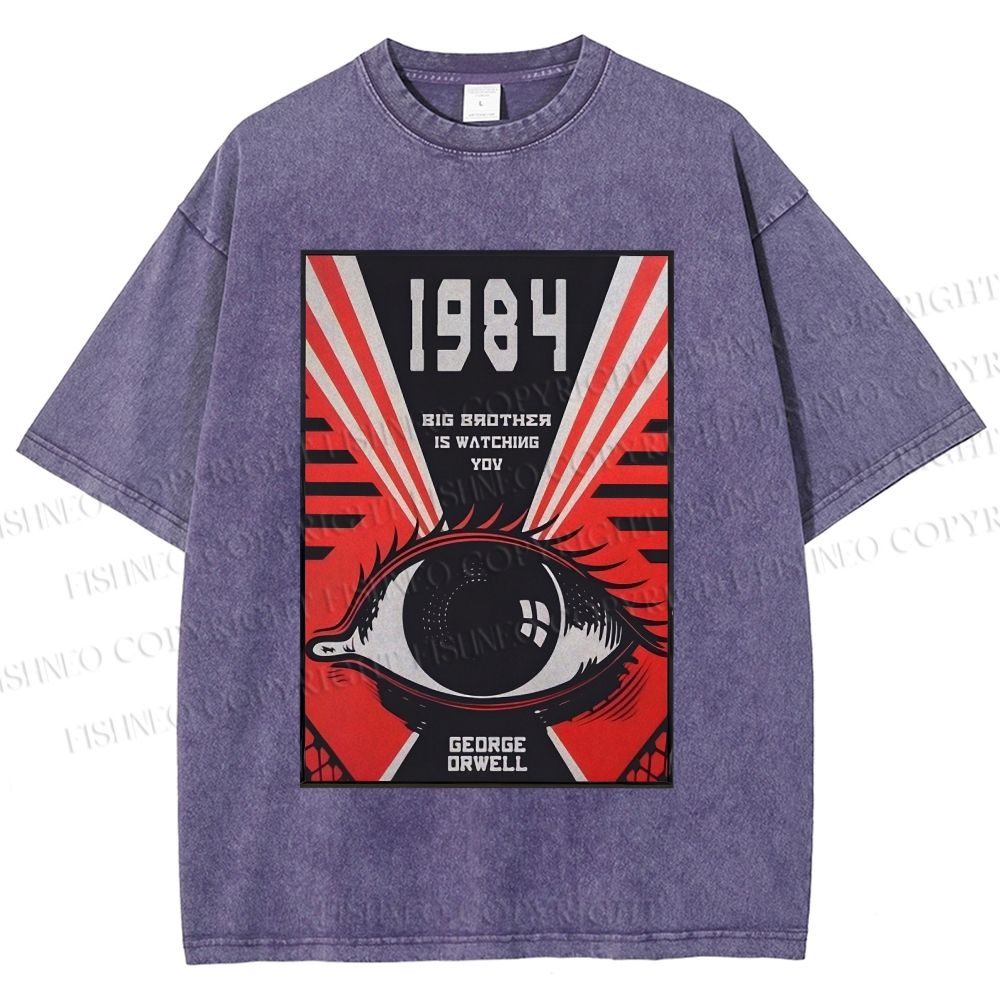 Unisex George Orwell Eyes Printed Washed Tee