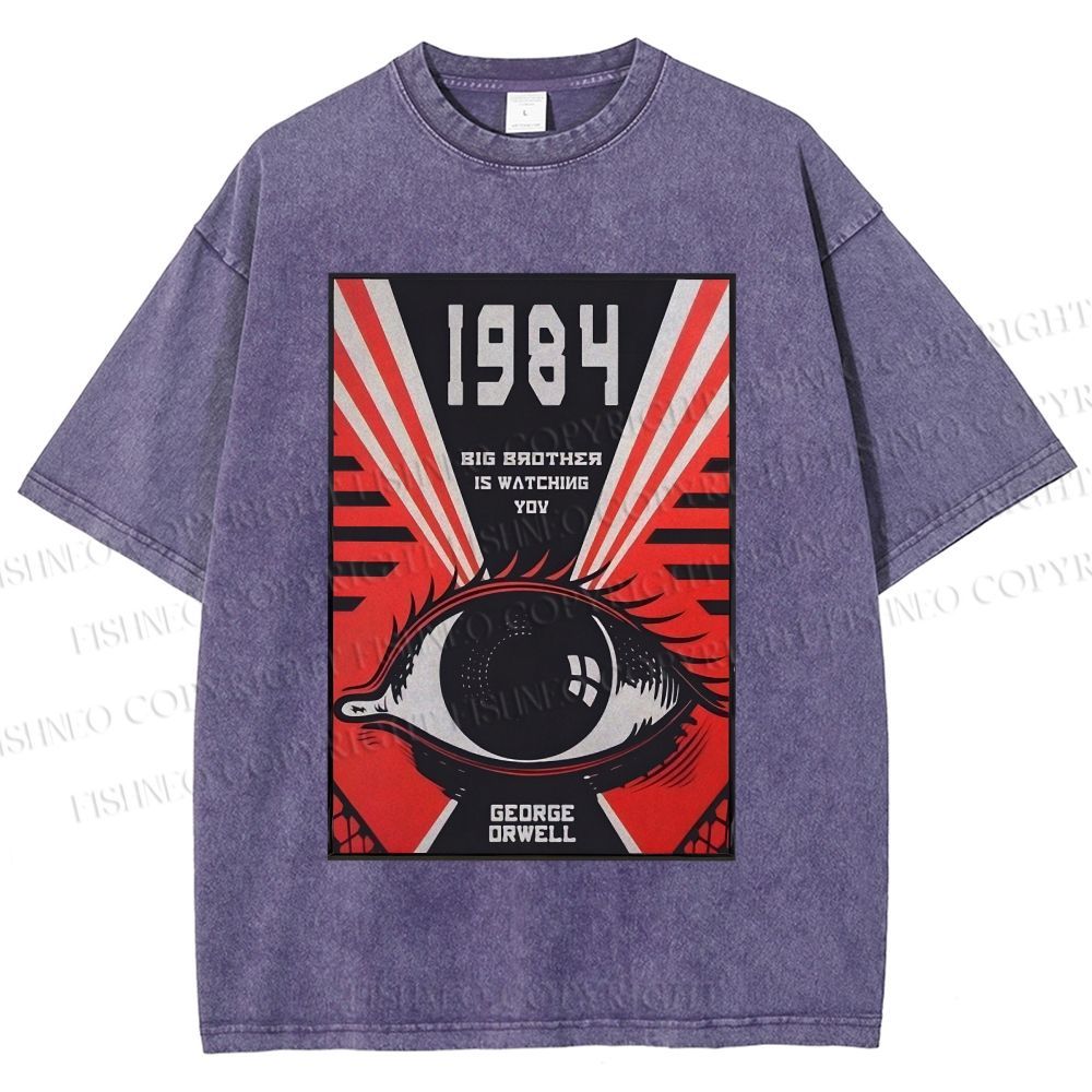 Unisex George Orwell Eyes Printed Washed Tee