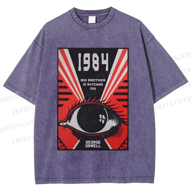 Unisex George Orwell Eyes Printed Washed Tee